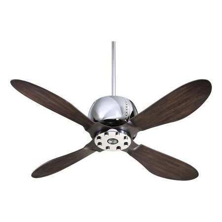 Quorum One Light Chrome Ceiling Fan 36524-14